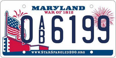 MD license plate 0AB6199