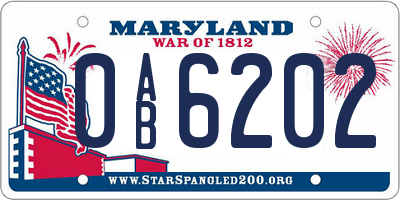 MD license plate 0AB6202