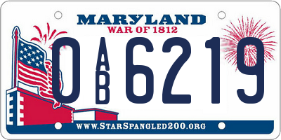 MD license plate 0AB6219