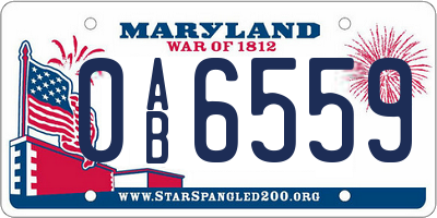 MD license plate 0AB6559