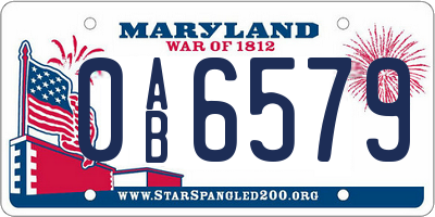 MD license plate 0AB6579