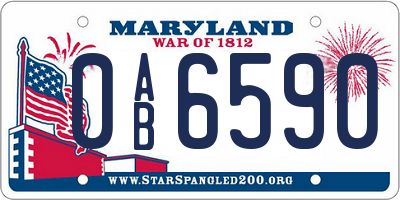 MD license plate 0AB6590