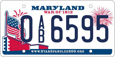 MD license plate 0AB6595