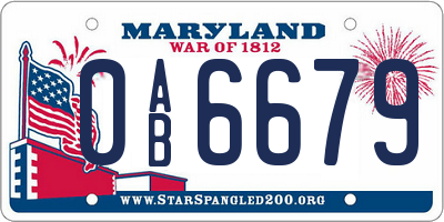 MD license plate 0AB6679