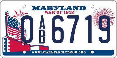 MD license plate 0AB6719