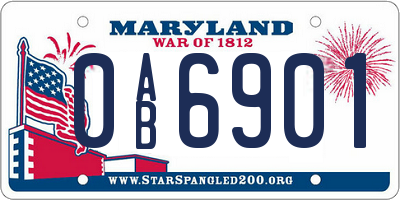 MD license plate 0AB6901
