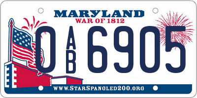 MD license plate 0AB6905