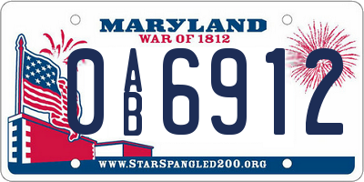 MD license plate 0AB6912