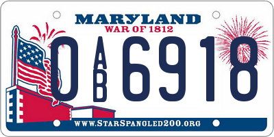 MD license plate 0AB6918