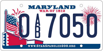 MD license plate 0AB7050
