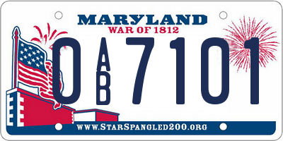MD license plate 0AB7101