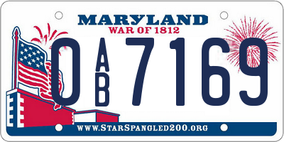 MD license plate 0AB7169