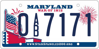 MD license plate 0AB7171