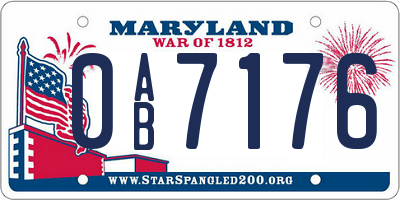 MD license plate 0AB7176