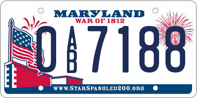 MD license plate 0AB7188
