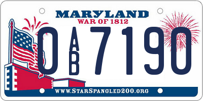 MD license plate 0AB7190