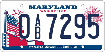 MD license plate 0AB7295