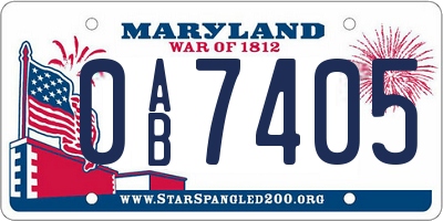 MD license plate 0AB7405