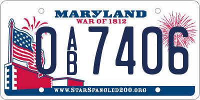 MD license plate 0AB7406