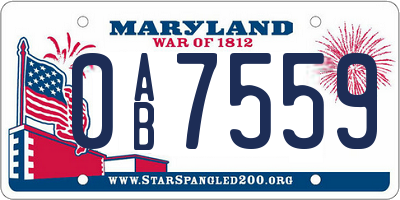 MD license plate 0AB7559