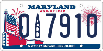 MD license plate 0AB7910