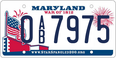 MD license plate 0AB7975