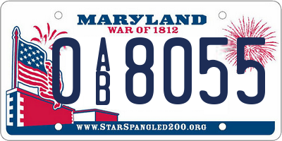 MD license plate 0AB8055