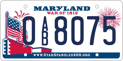MD license plate 0AB8075