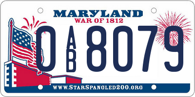 MD license plate 0AB8079
