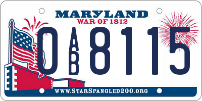 MD license plate 0AB8115