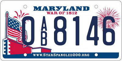 MD license plate 0AB8146