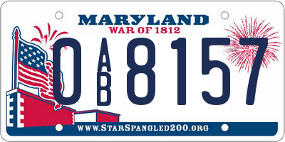 MD license plate 0AB8157