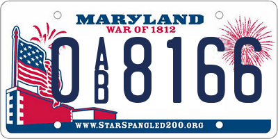 MD license plate 0AB8166