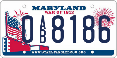 MD license plate 0AB8186