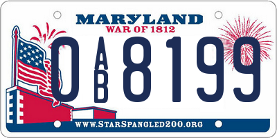MD license plate 0AB8199