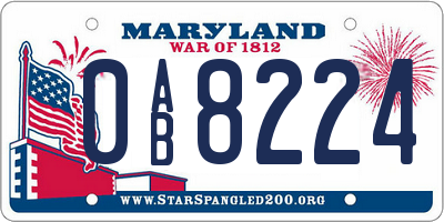 MD license plate 0AB8224