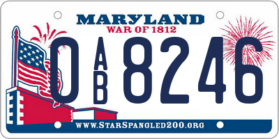 MD license plate 0AB8246