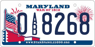 MD license plate 0AB8268