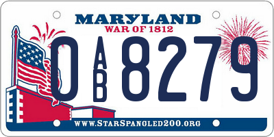 MD license plate 0AB8279