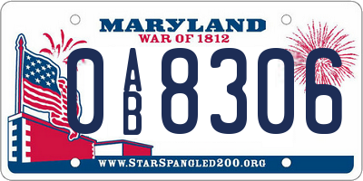 MD license plate 0AB8306