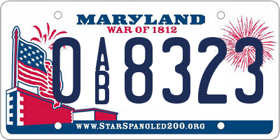MD license plate 0AB8323