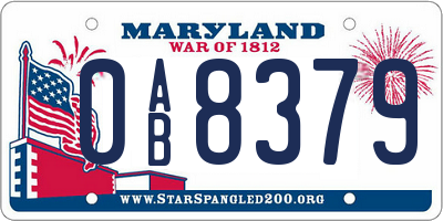 MD license plate 0AB8379