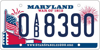 MD license plate 0AB8390