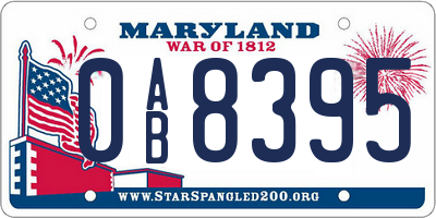 MD license plate 0AB8395