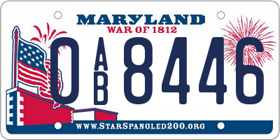 MD license plate 0AB8446