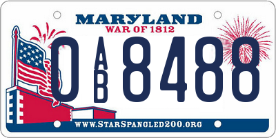 MD license plate 0AB8488