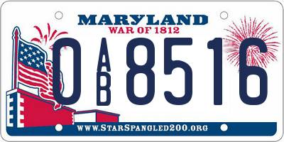MD license plate 0AB8516