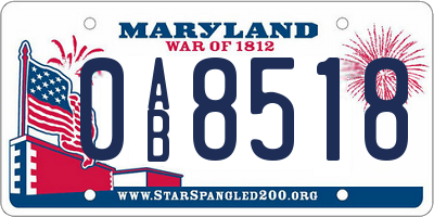 MD license plate 0AB8518