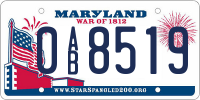 MD license plate 0AB8519