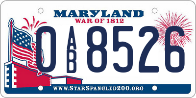 MD license plate 0AB8526
